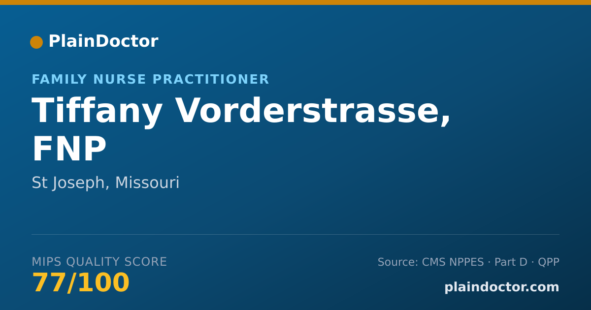 Shareable card for Tiffany Vorderstrasse, FNP - Family Nurse Practitioner, St Joseph, MO