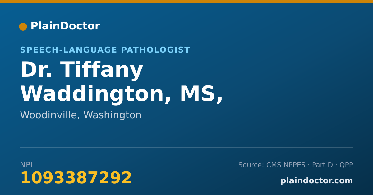 Shareable card for Tiffany Waddington, MS, CCC-SLP - Speech-Language Pathologist, Woodinville, WA