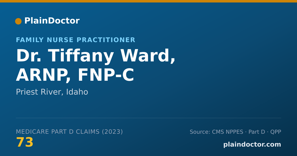 Shareable card for Tiffany Ward, ARNP, FNP-C - Family Nurse Practitioner, Priest River, ID