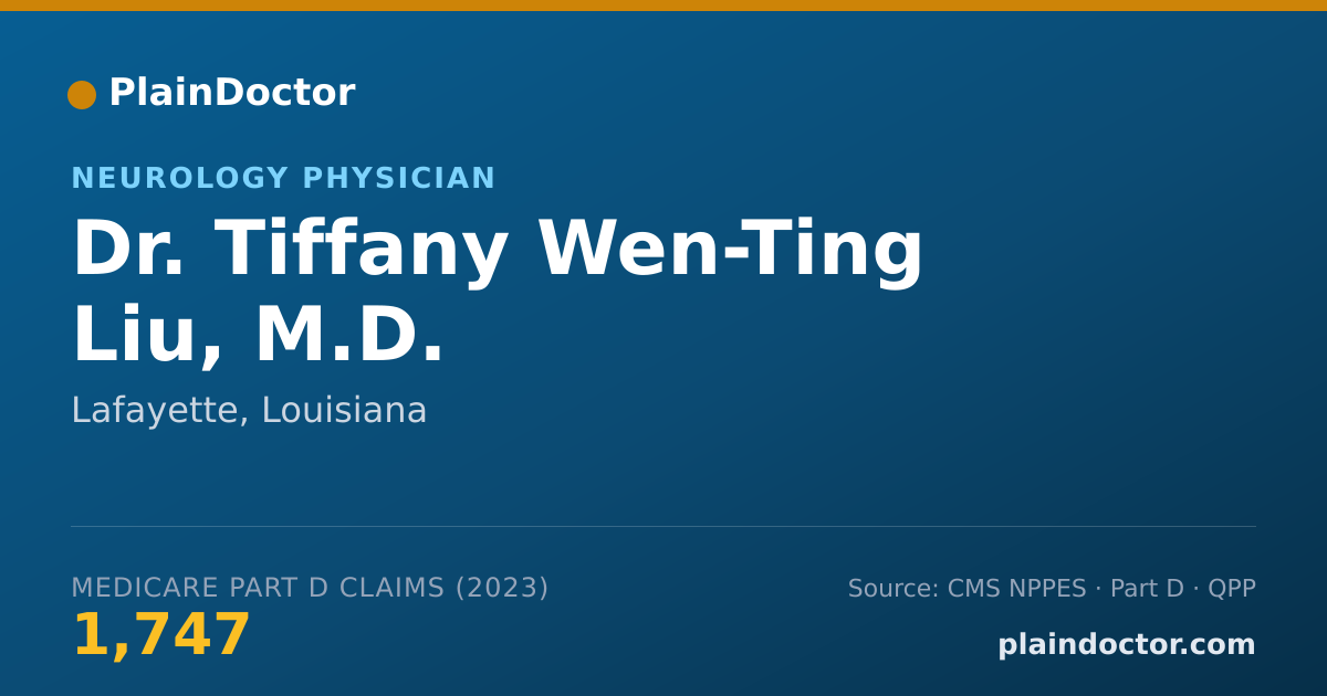 Shareable card for Tiffany Wen-Ting Liu, M.D. - Neurology Physician, Lafayette, LA