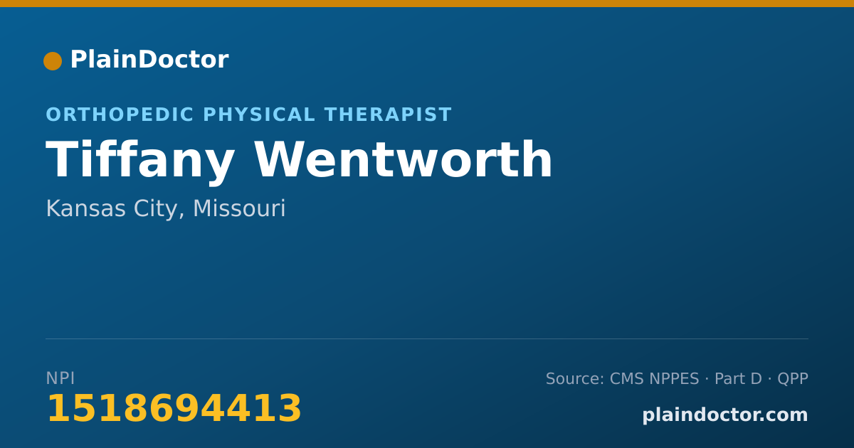 Shareable card for Tiffany Wentworth - Orthopedic Physical Therapist, Kansas City, MO