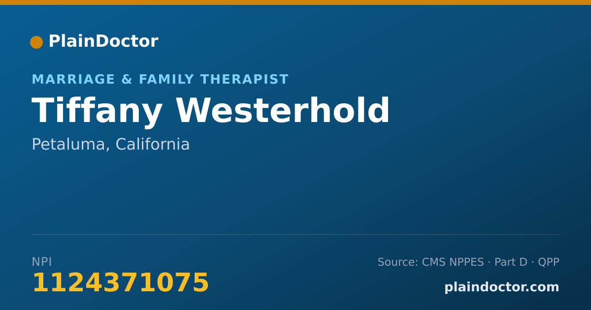 Shareable card for Tiffany Westerhold - Marriage & Family Therapist, Petaluma, CA