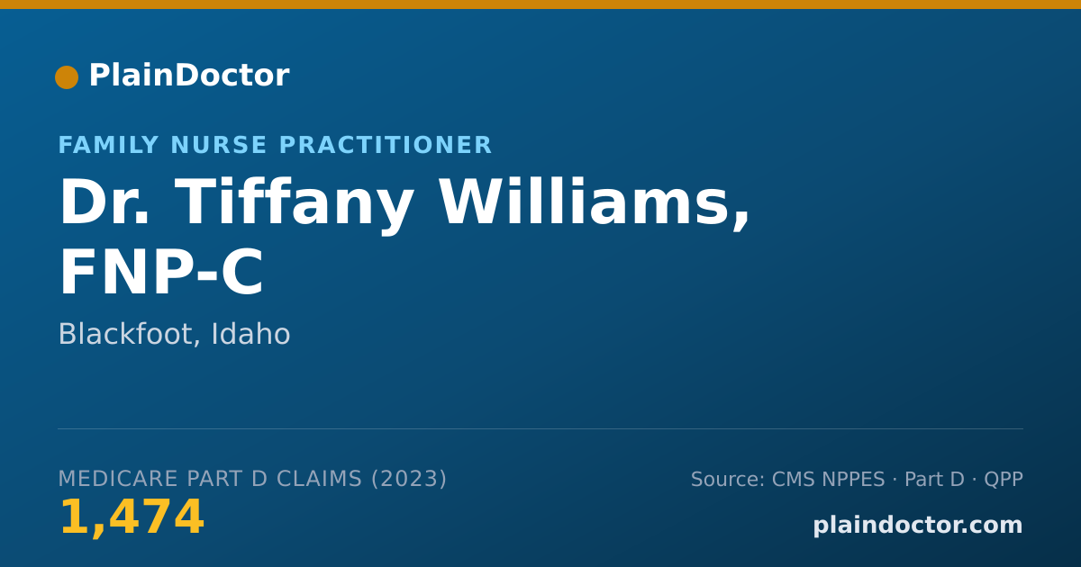 Shareable card for Tiffany Williams, FNP-C - Family Nurse Practitioner, Blackfoot, ID