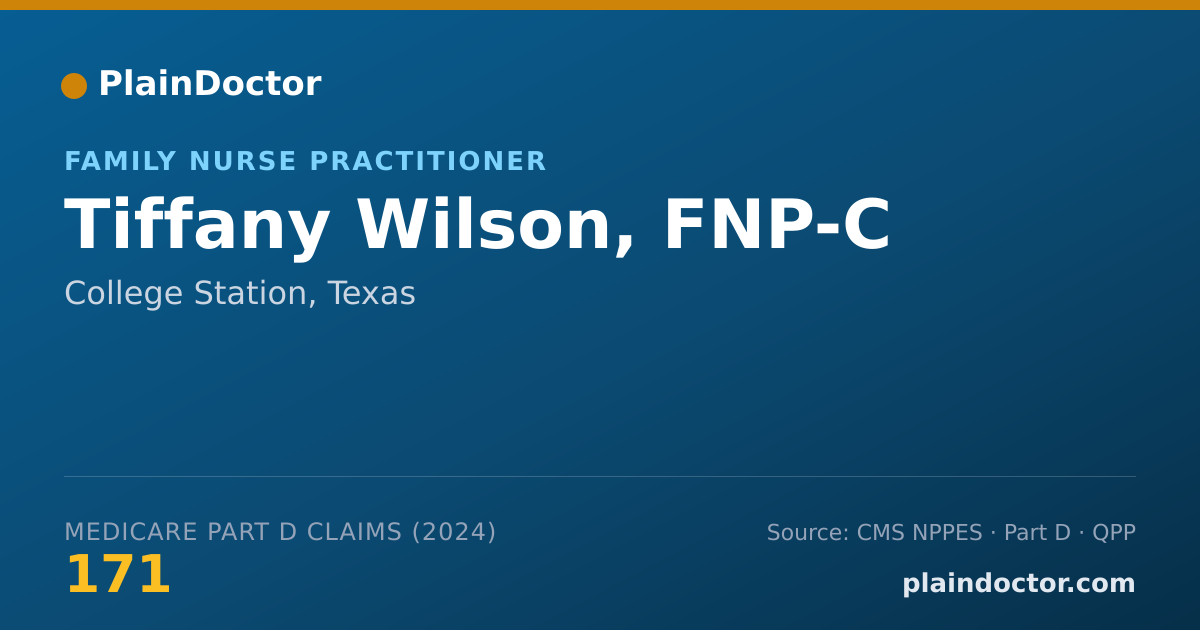 Shareable card for Tiffany Wilson, FNP-C - Family Nurse Practitioner, College Station, TX