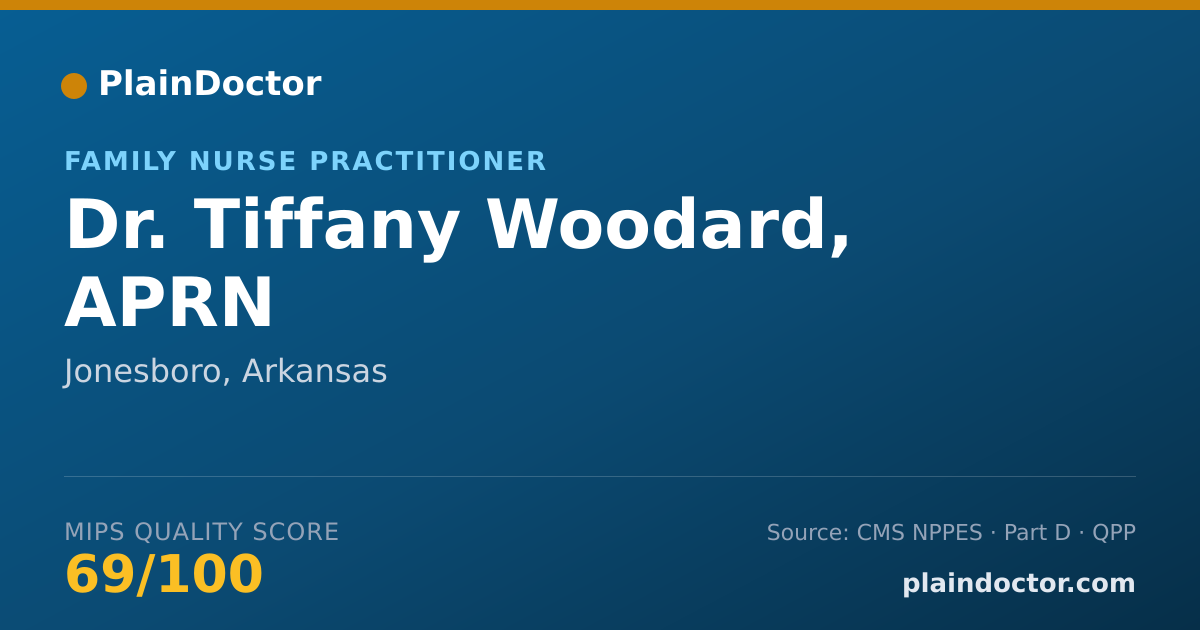 Shareable card for Tiffany Woodard, APRN - Family Nurse Practitioner, Jonesboro, AR