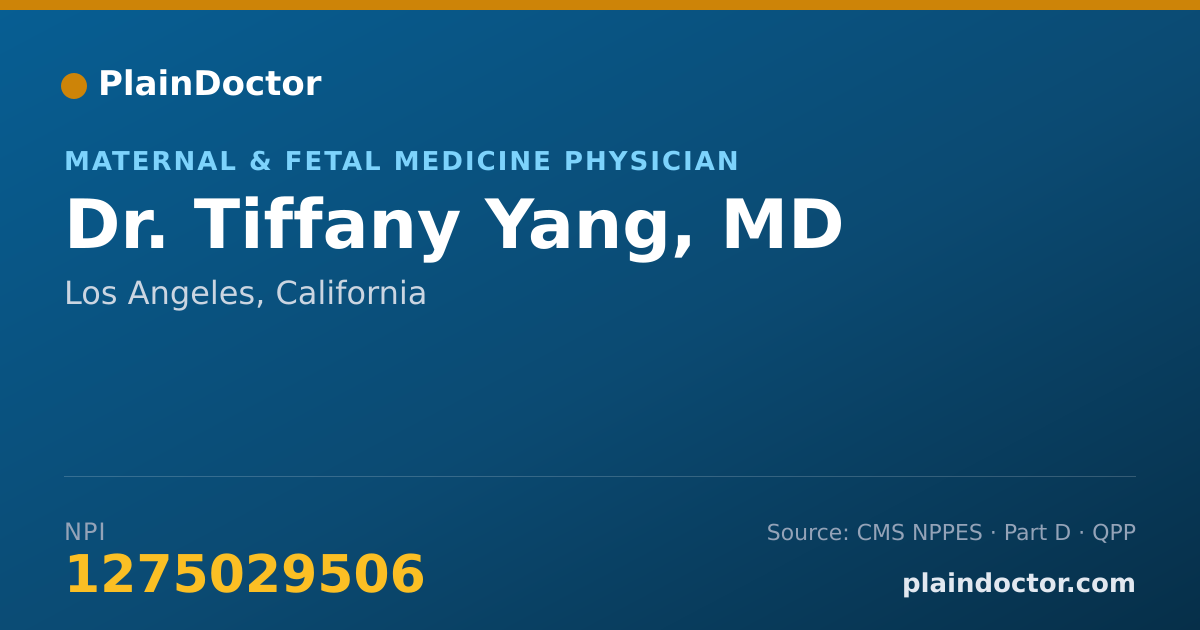Shareable card for Tiffany Yang, MD - Maternal & Fetal Medicine Physician, Los Angeles, CA