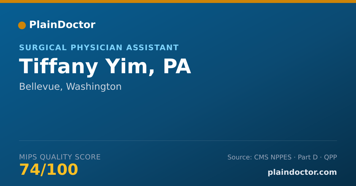 Shareable card for Tiffany Yim, PA - Specialist, Bellevue, WA