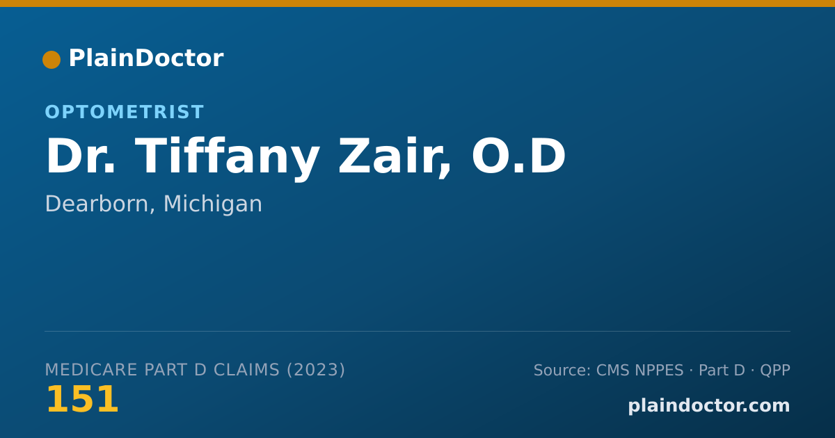 Shareable card for Tiffany Zair, O.D - Optometrist, Dearborn, MI