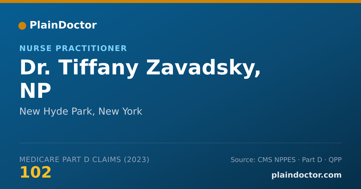 Shareable card for Tiffany Zavadsky, NP - Nurse Practitioner, New Hyde Park, NY