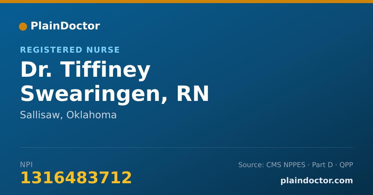 Shareable card for Tiffiney Swearingen, RN - Registered Nurse, Sallisaw, OK