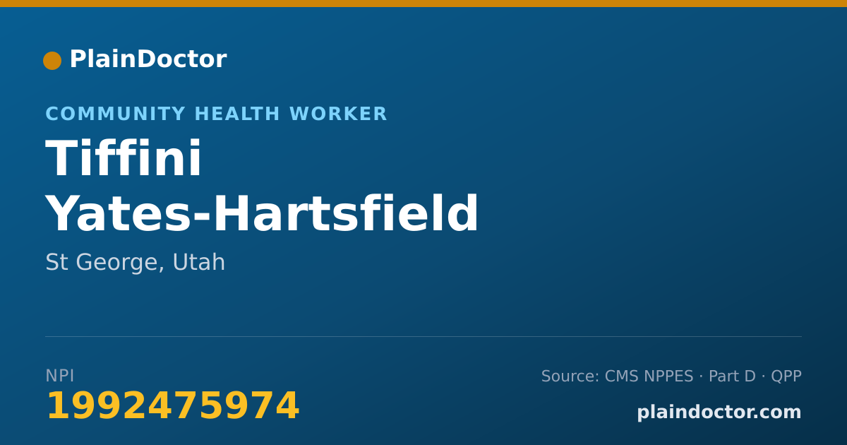 Shareable card for Tiffini Yates-Hartsfield - Community Health Worker, St George, UT