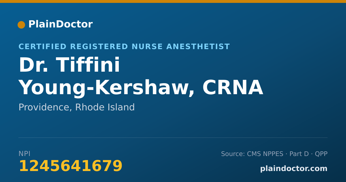 Shareable card for Tiffini Young-Kershaw, CRNA - Certified Registered Nurse Anesthetist, Providence, RI