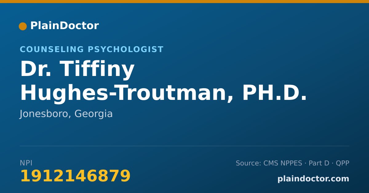 Shareable card for Tiffiny Hughes-Troutman, PH.D. - Counseling Psychologist, Jonesboro, GA