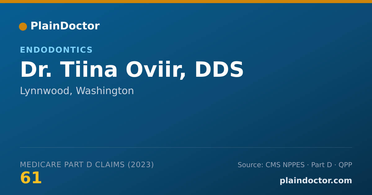 Shareable card for Tiina Oviir, DDS - Endodontics, Lynnwood, WA