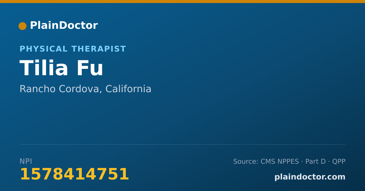Shareable card for Tilia Fu - Physical Therapist, Rancho Cordova, CA