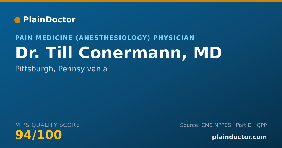Shareable card for Till Conermann, MD - Pain Medicine (Anesthesiology) Physician, Pittsburgh, PA