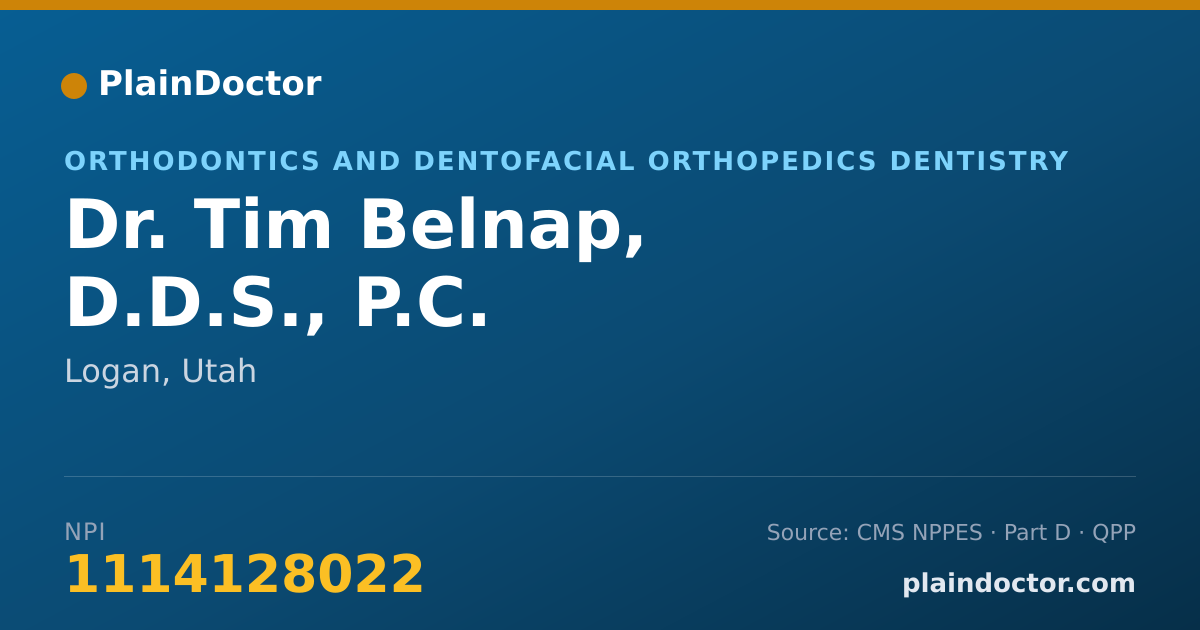Shareable card for Tim Belnap, D.D.S., P.C. - Orthodontics and Dentofacial Orthopedics Dentistry, Logan, UT