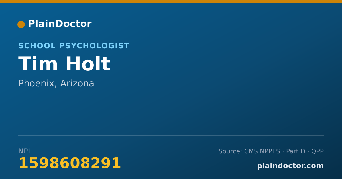Shareable card for Tim Holt - School Psychologist, Phoenix, AZ