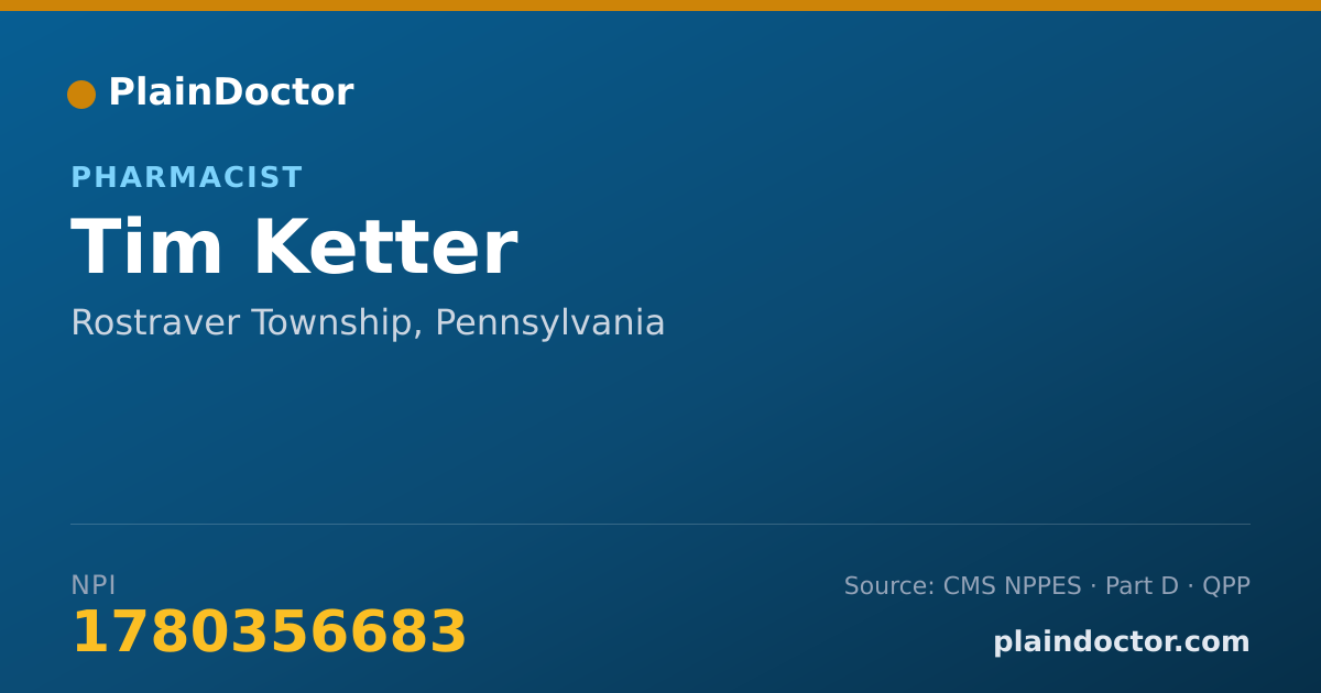 Shareable card for Tim Ketter - Pharmacist, Rostraver Township, PA