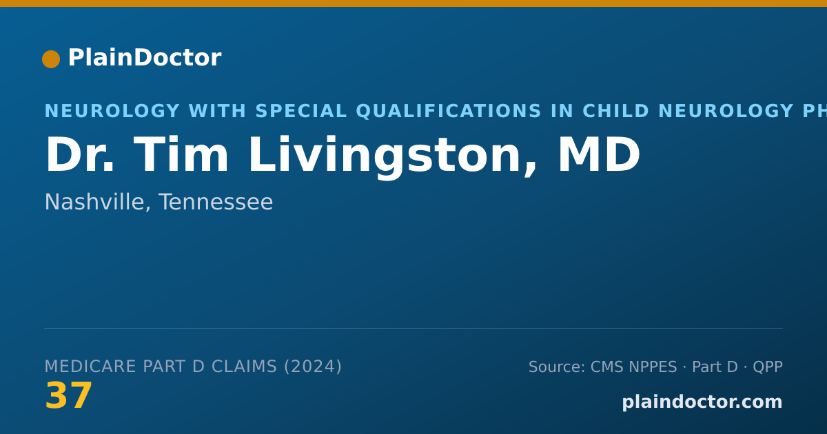 Shareable card for Tim Livingston, MD - Neurology with Special Qualifications in Child Neurology Physician, Nashville, TN