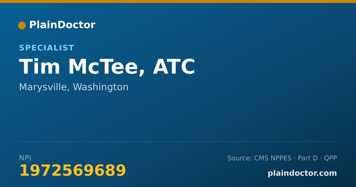 Shareable card for Tim McTee, ATC - Specialist, Marysville, WA