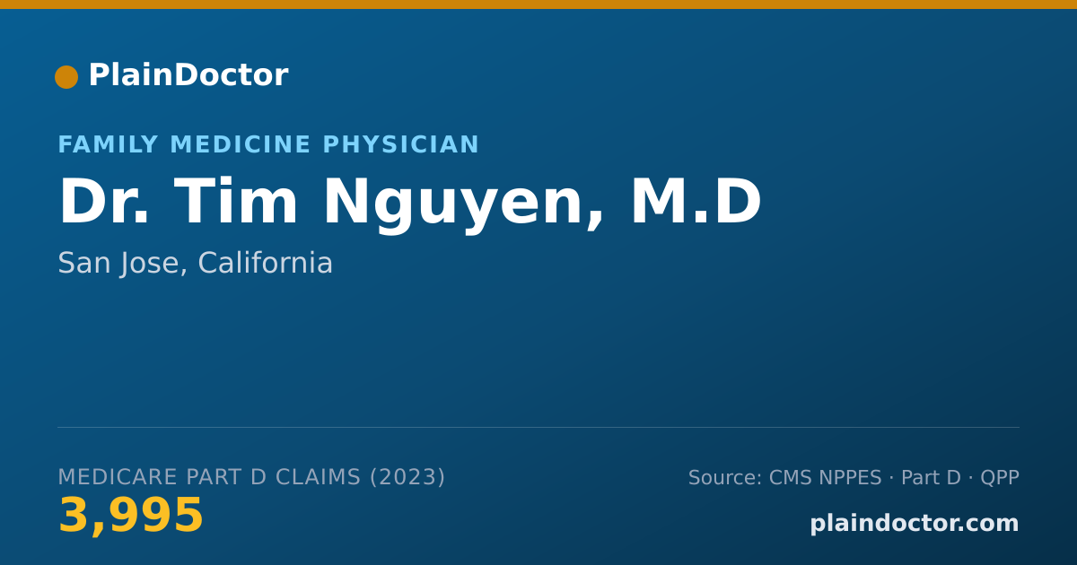 Shareable card for Tim Nguyen, M.D - Family Medicine Physician, San Jose, CA