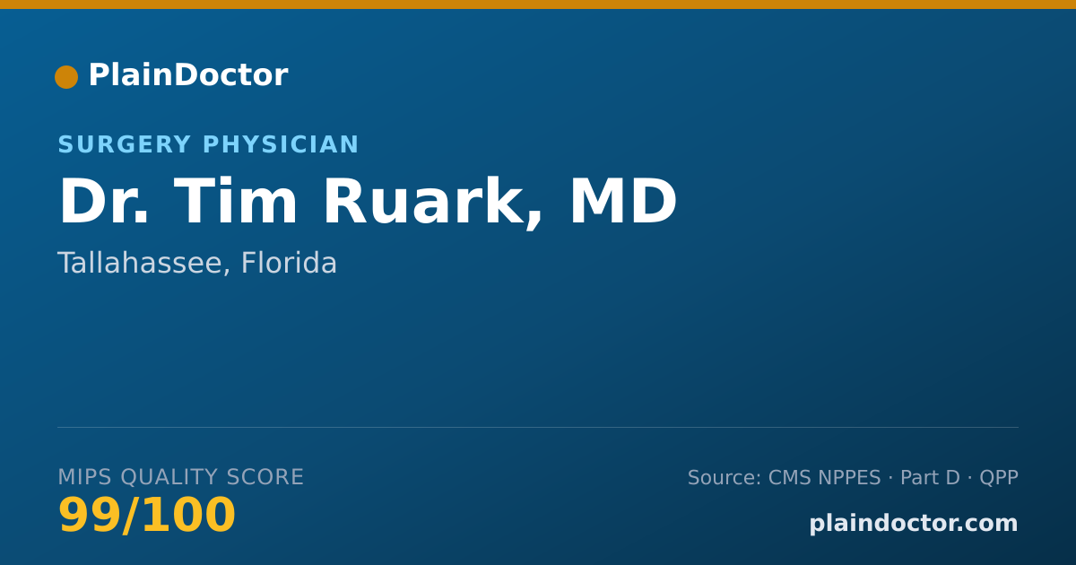 Shareable card for Tim Ruark, MD - Surgery Physician, Tallahassee, FL