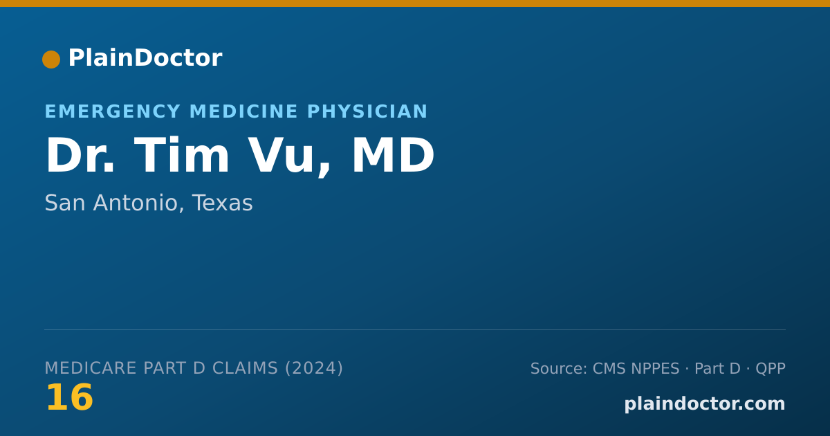 Shareable card for Tim Vu, MD - Emergency Medicine Physician, San Antonio, TX
