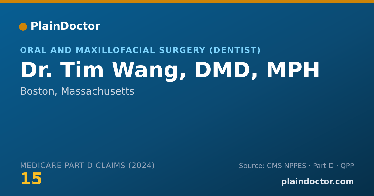 Shareable card for Tim Wang, DMD, MPH - Oral and Maxillofacial Surgery (Dentist), Boston, MA