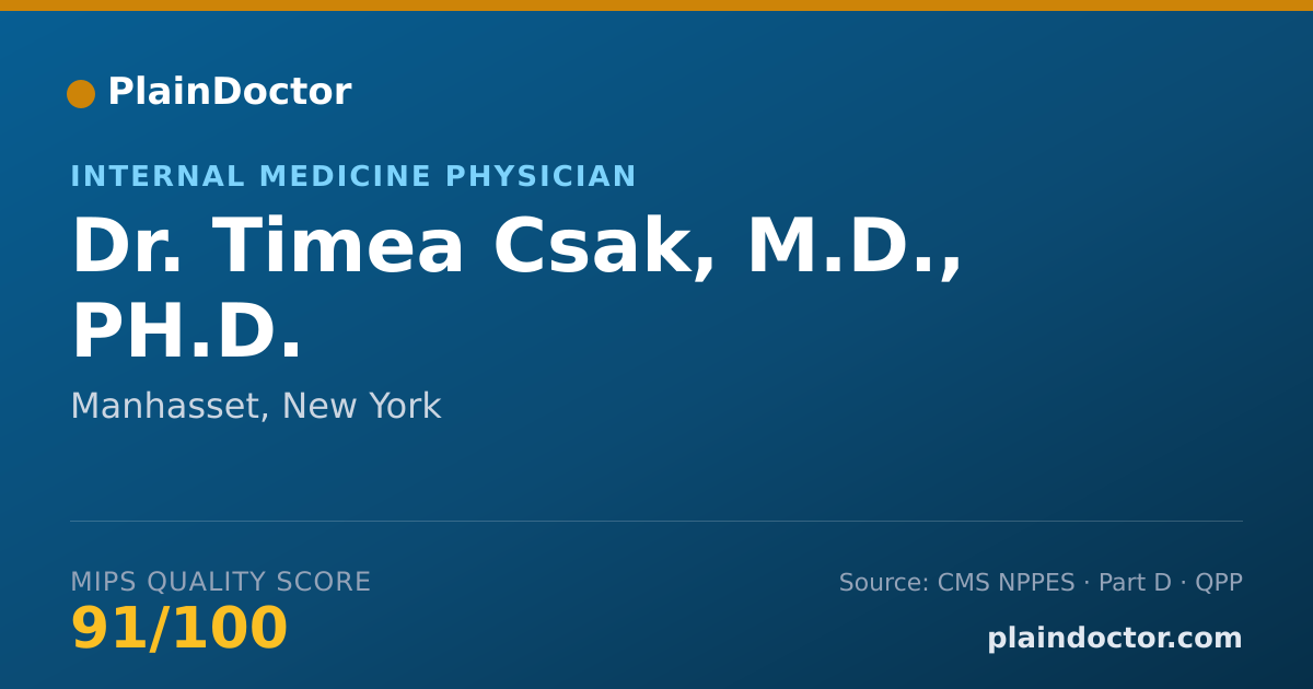 Shareable card for Timea Csak, M.D., PH.D. - Student in an Organized Health Care Education/Training Program, Manhasset, NY