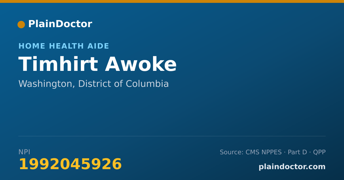 Shareable card for Timhirt Awoke - Home Health Aide, Washington, DC