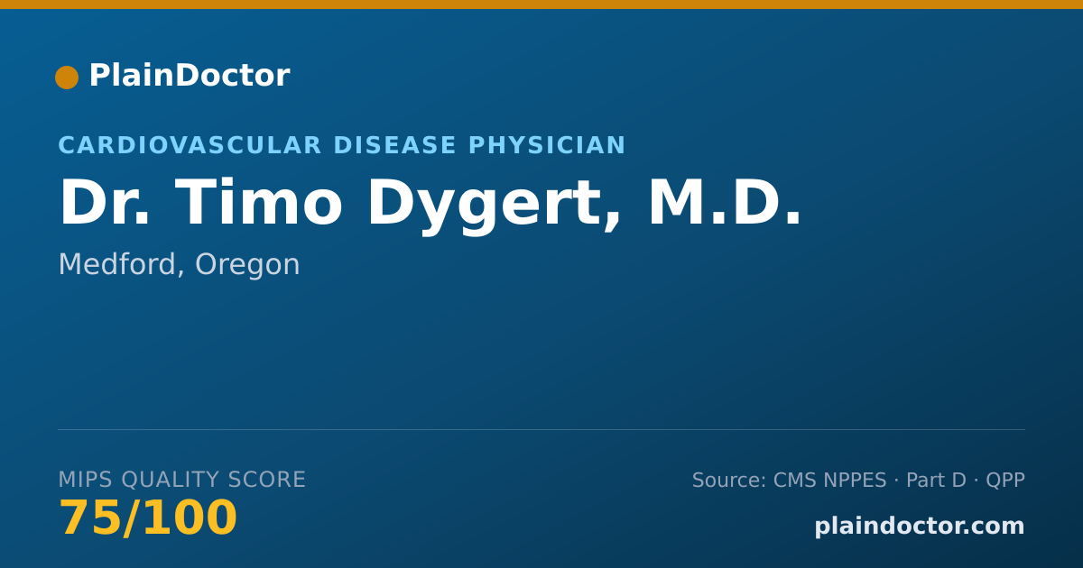 Shareable card for Timo Dygert, M.D. - Cardiovascular Disease Physician, Medford, OR