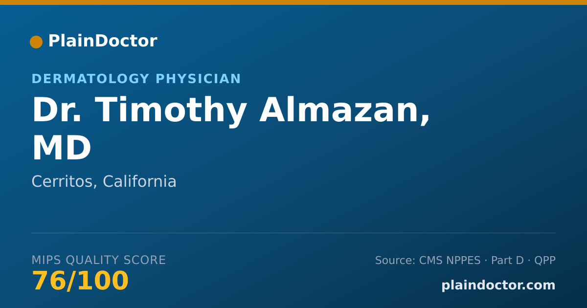 Shareable card for Timothy Almazan, MD - Internal Medicine Physician, Cerritos, CA