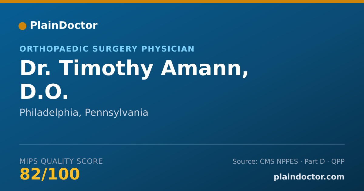Shareable card for Timothy Amann, D.O. - Orthopaedic Surgery Physician, Philadelphia, PA