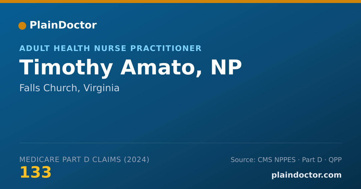 Shareable card for Timothy Amato, NP - Adult Health Nurse Practitioner, Falls Church, VA