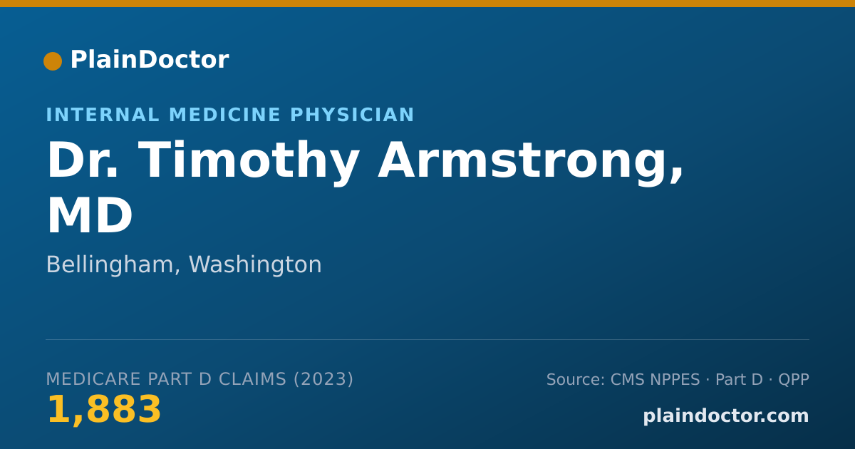 Shareable card for Timothy Armstrong, MD - Internal Medicine Physician, Bellingham, WA