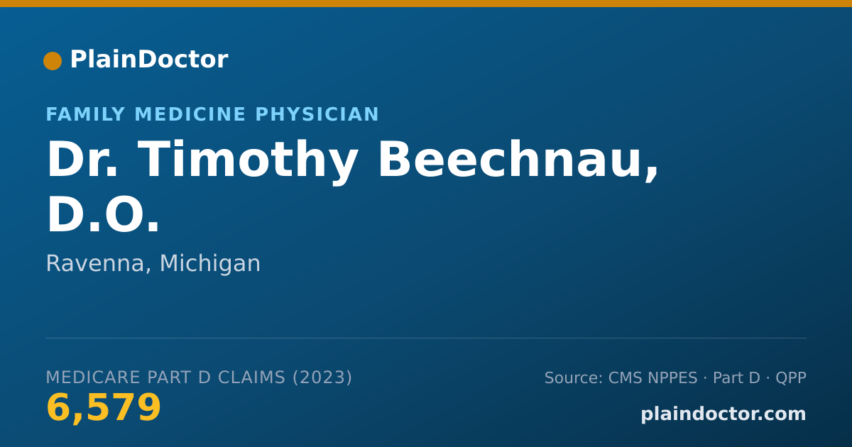 Shareable card for Timothy Beechnau, D.O. - Family Medicine Physician, Ravenna, MI