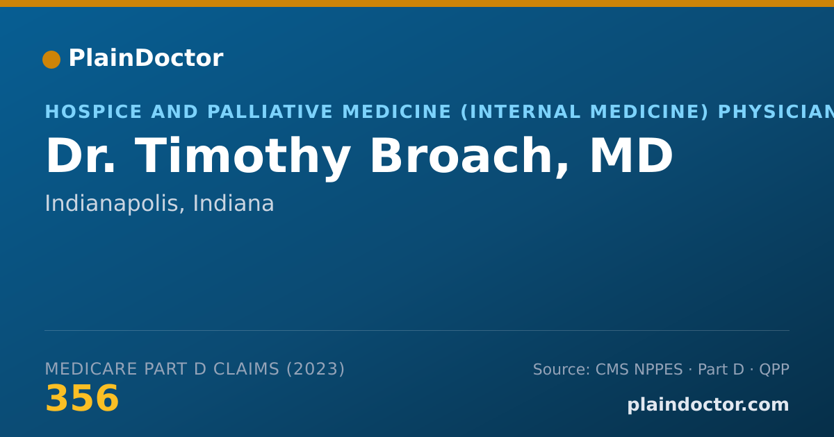 Shareable card for Timothy Broach, MD - Hospice and Palliative Medicine (Internal Medicine) Physician, Indianapolis, IN