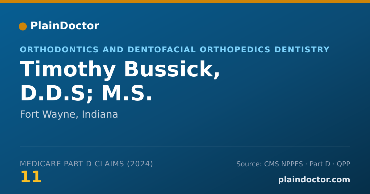 Shareable card for Timothy Bussick, D.D.S; M.S. - Orthodontics and Dentofacial Orthopedics Dentistry, Fort Wayne, IN
