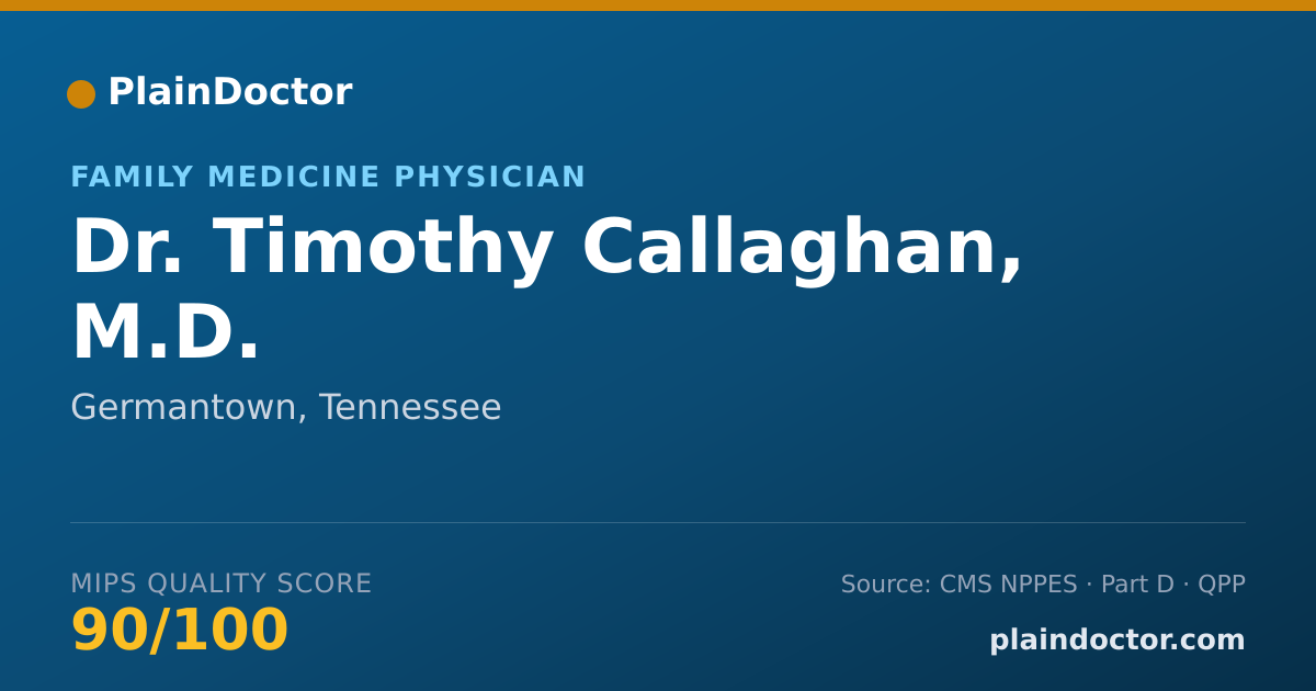 Shareable card for Timothy Callaghan, M.D. - Family Medicine Physician, Germantown, TN