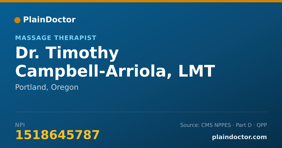 Shareable card for Timothy Campbell-Arriola, LMT - Massage Therapist, Portland, OR