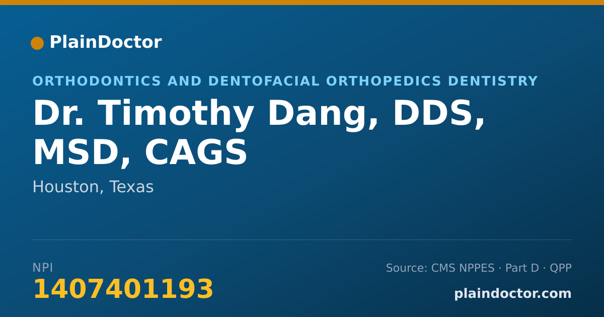 Shareable card for Timothy Dang, DDS, MSD, CAGS - Orthodontics and Dentofacial Orthopedics Dentistry, Houston, TX