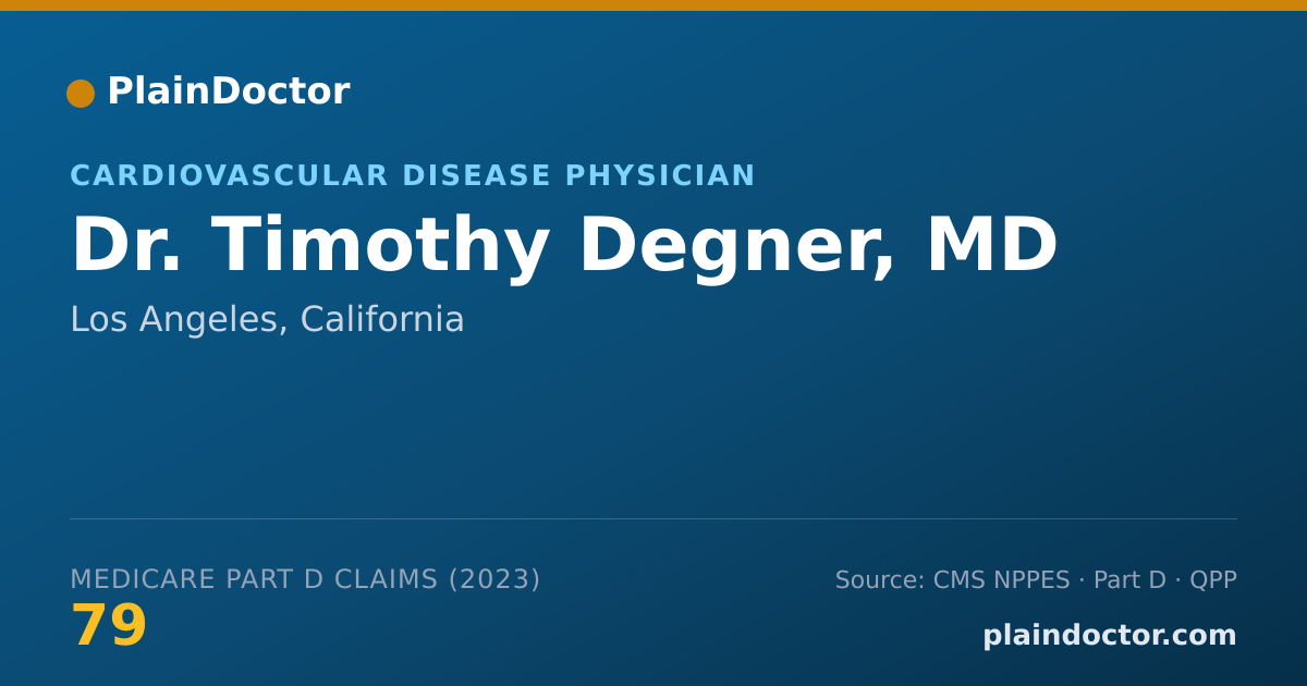 Shareable card for Timothy Degner, MD - Cardiovascular Disease Physician, Los Angeles, CA