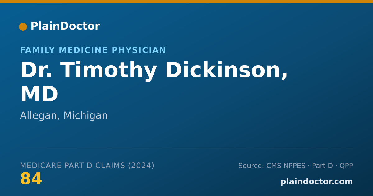 Shareable card for Timothy Dickinson, MD - Family Medicine Physician, Allegan, MI