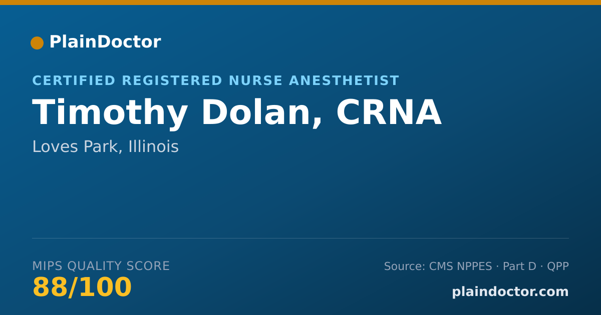 Shareable card for Timothy Dolan, CRNA - Registered Nurse, Loves Park, IL