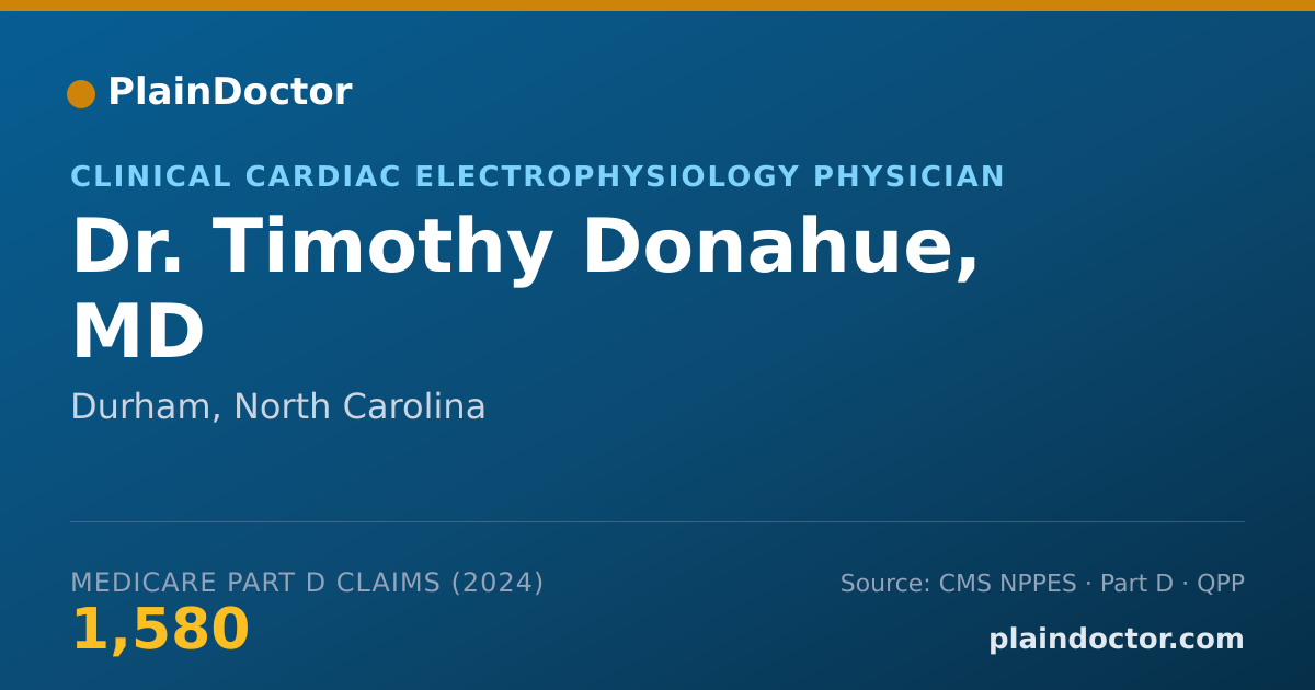Shareable card for Timothy Donahue, MD - Clinical Cardiac Electrophysiology Physician, Durham, NC