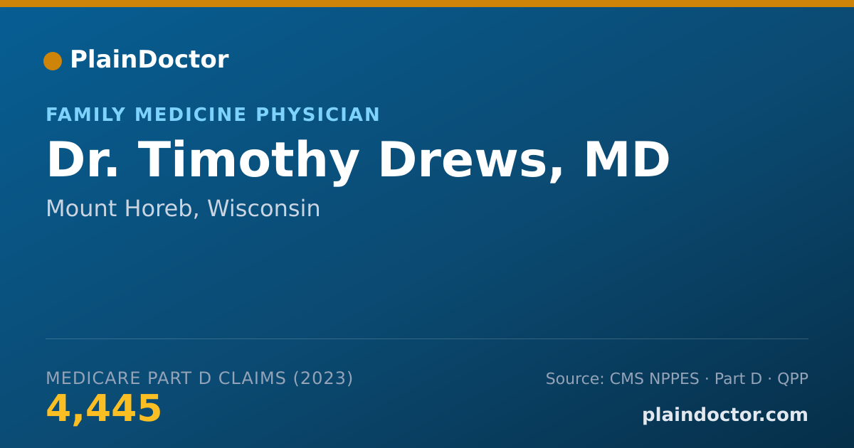 Shareable card for Timothy Drews, MD - Family Medicine Physician, Mount Horeb, WI