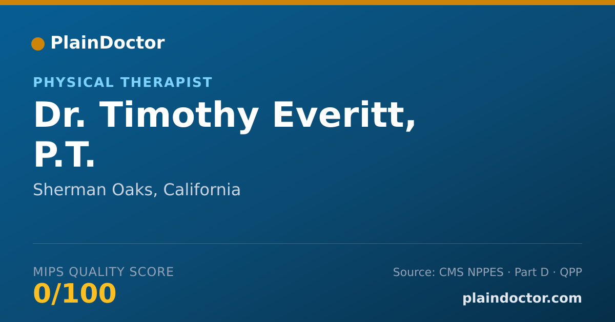 Shareable card for Timothy Everitt, P.T. - Physical Therapist, Sherman Oaks, CA