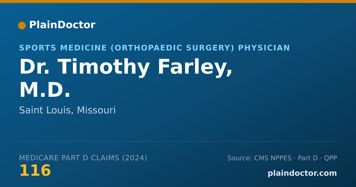Shareable card for Timothy Farley, M.D. - Sports Medicine (Orthopaedic Surgery) Physician, Saint Louis, MO