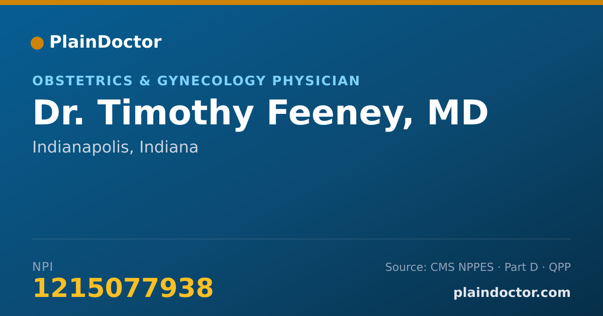 Shareable card for Timothy Feeney, MD - Obstetrics & Gynecology Physician, Indianapolis, IN